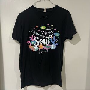 Black Shirt with Colorful Sea Design